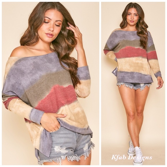 ❤️LAST 1! Soft Multi Tie Dye Loose Fit Knit Top! - Picture 3 of 10